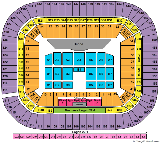 Merkur Spiel-Arena Standard Seating Chart
